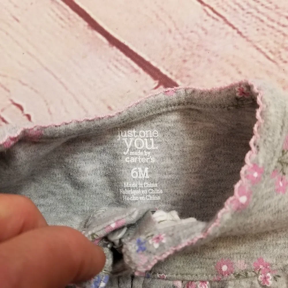 Carter's floral footed pajamas 6 month